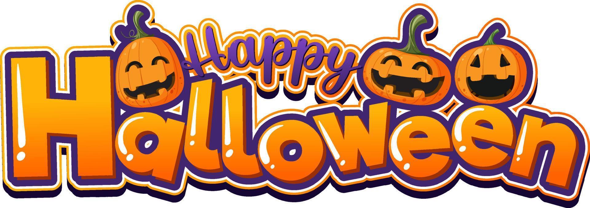 contento Halloween font logo vettore