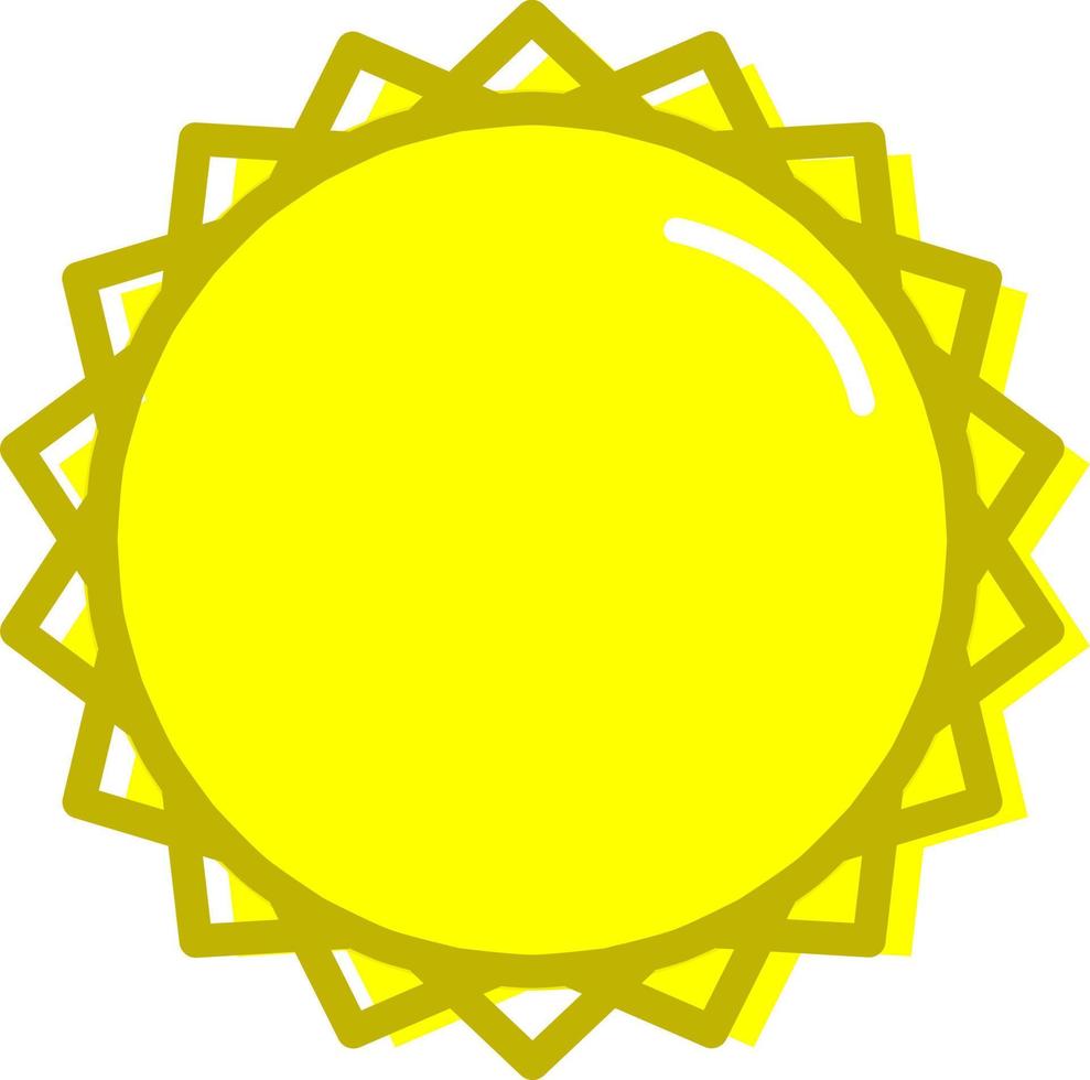 giallo sole, icona illustrazione, vettore su bianca sfondo