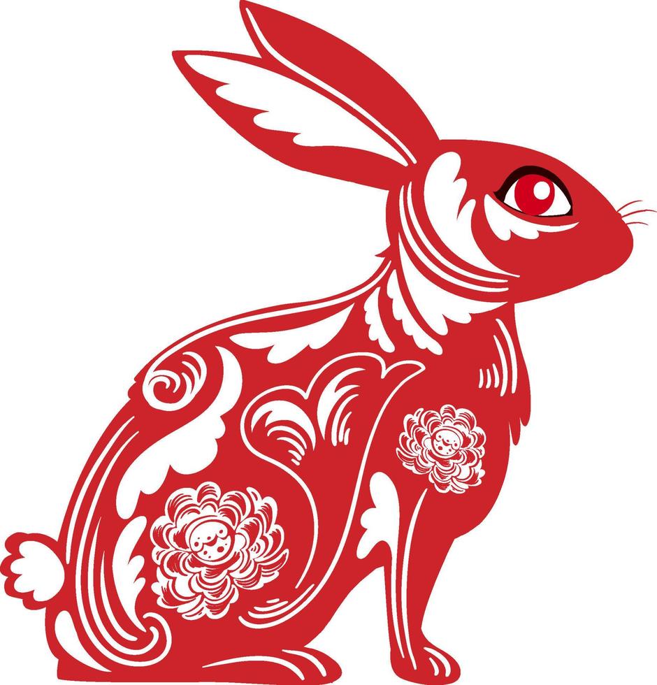 Cinese lunare nuovo anno coniglio simbolo 2023 vettore