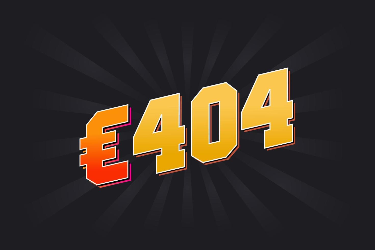 404 Euro moneta vettore testo simbolo. 404 Euro europeo unione i soldi azione vettore