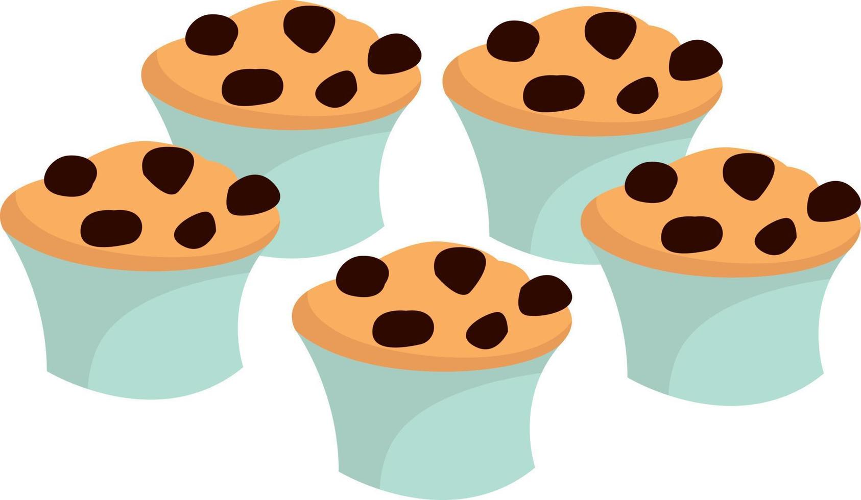 cupcakes, illustrazione, vettore su bianca sfondo.