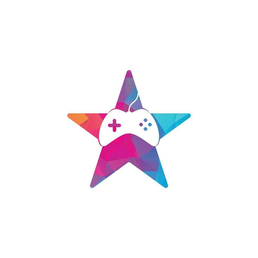 gioco stella forma concetto logo design modello. bastone gioco icona logo. vettore