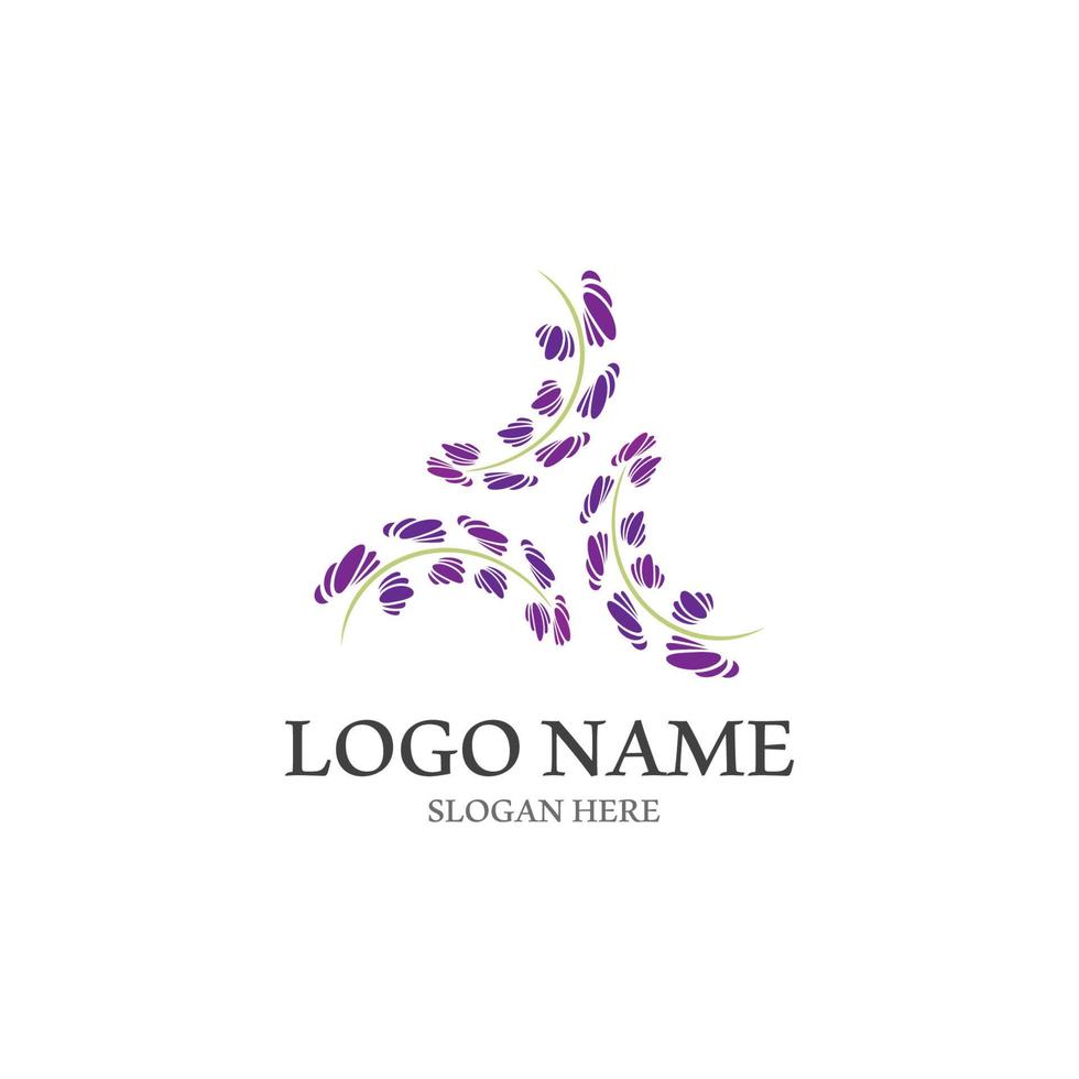 vettore di logo di fiori di lavanda fresca