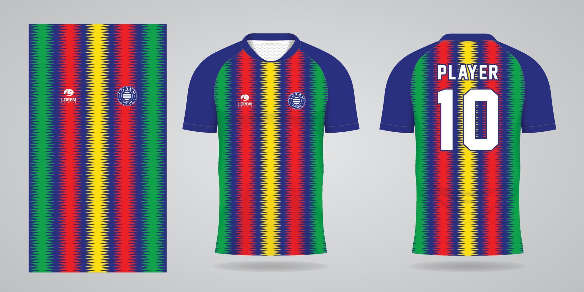 modello di design sportivo in jersey di calcio colorato vettore