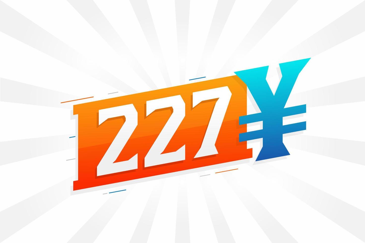 227 yuan Cinese moneta vettore testo simbolo. 227 yen giapponese moneta i soldi azione vettore