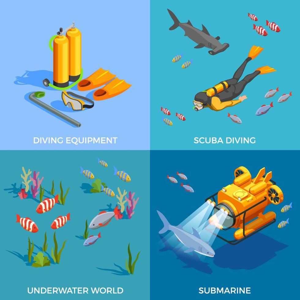 immersioni subacquee snorkeling vettore