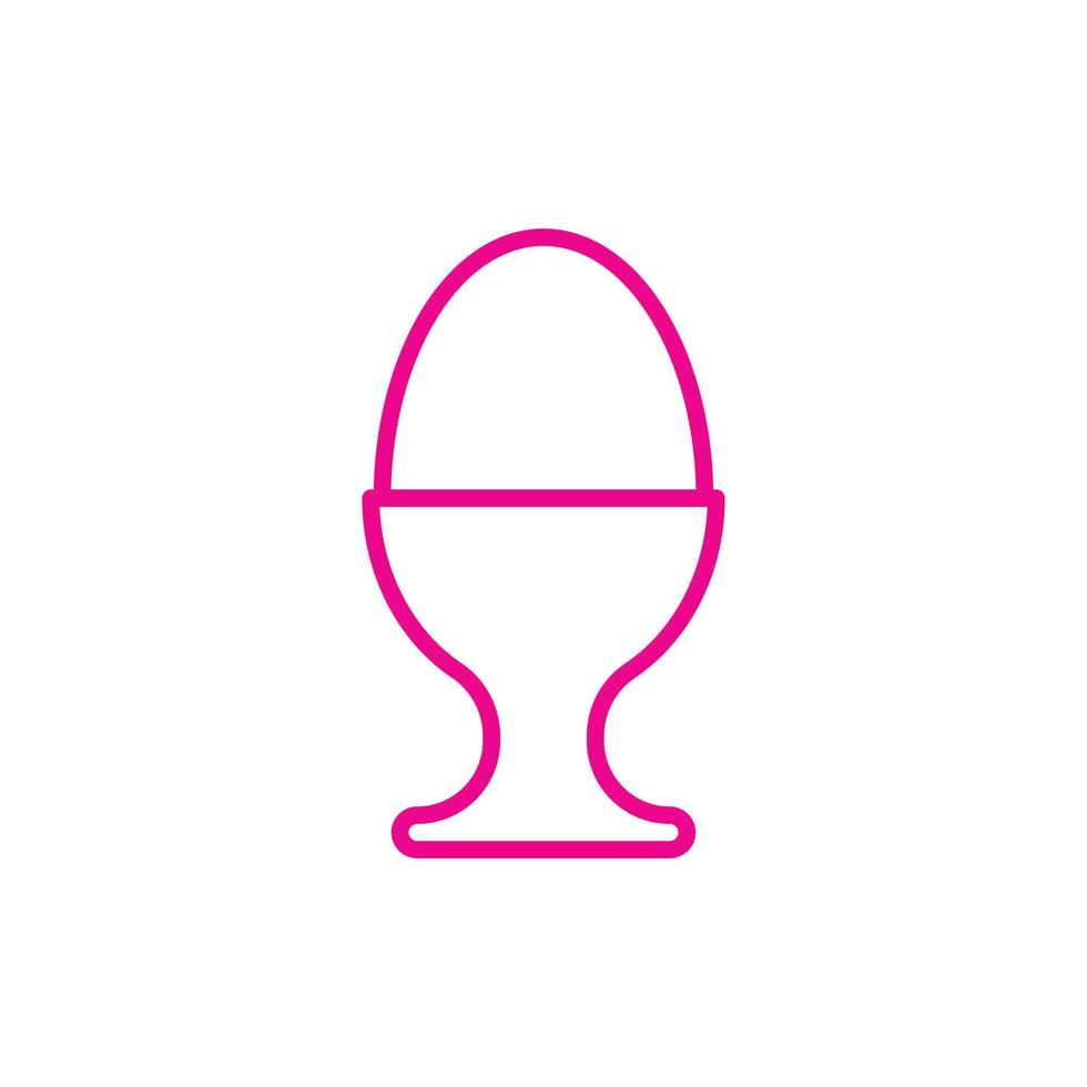 eps10 rosa vettore uovo tazza server titolare con difficile bollito uovo icona isolato su bianca sfondo. uovo In piedi simbolo nel un' semplice piatto di moda moderno stile per il tuo sito web disegno, logo, e mobile App