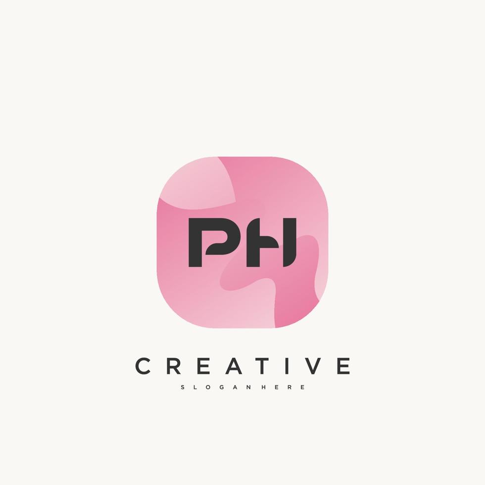 ph iniziale lettera colorato logo icona design modello elementi vettore arte