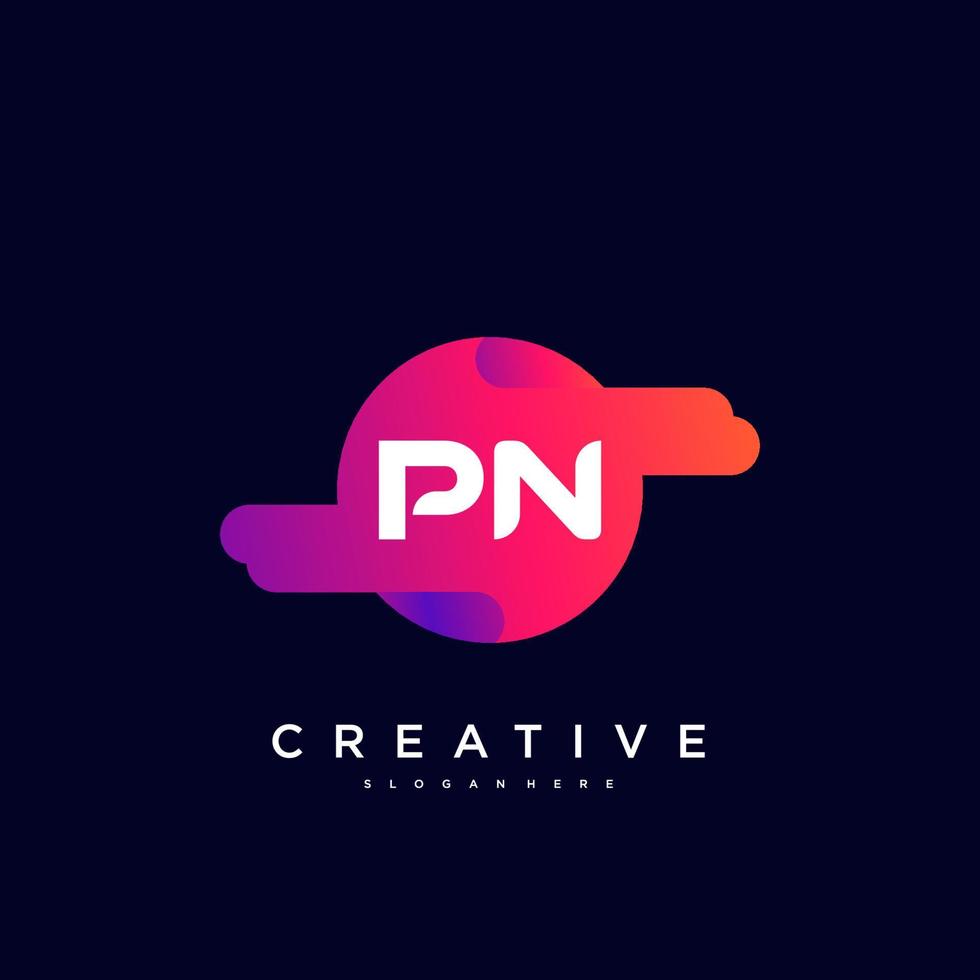 pn iniziale lettera colorato logo icona design modello elementi vettore arte