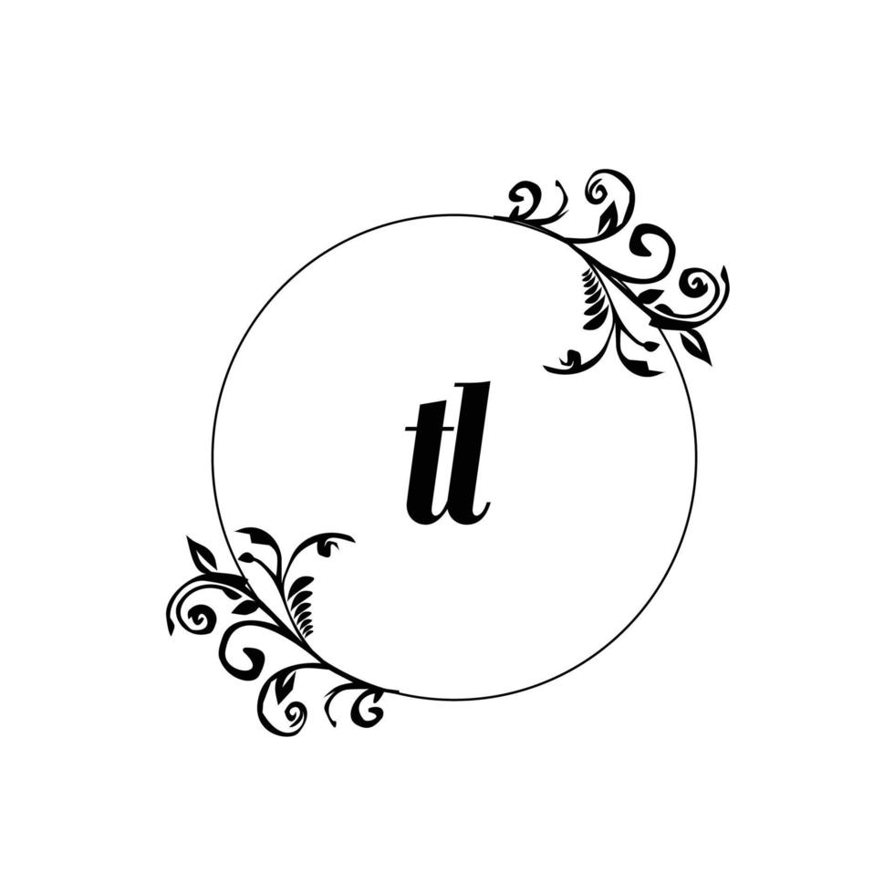 iniziale tl logo monogramma lettera femminile eleganza vettore