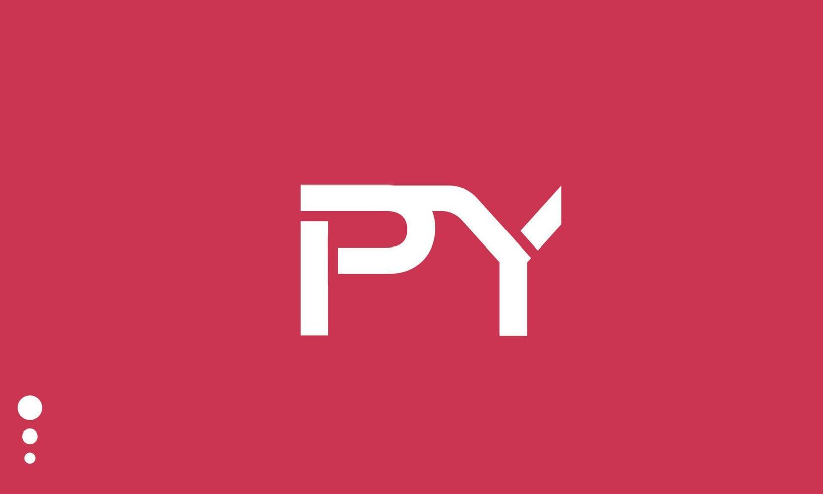 alfabeto lettere iniziali monogramma logo py, yp, p e y vettore