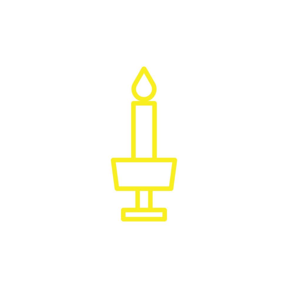 eps10 giallo vettore candeliere astratto linea arte icona isolato su bianca sfondo. candela titolare schema simbolo nel un' semplice piatto di moda moderno stile per il tuo sito web disegno, logo, e mobile App