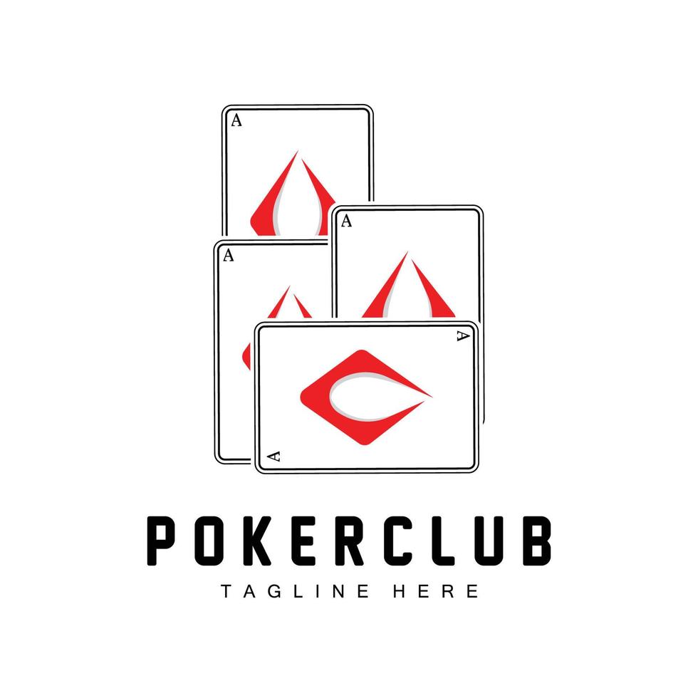 poker casinò carta logo, diamante carta icona, cuori, picche, asso. gioco d'azzardo gioco poker club design vettore