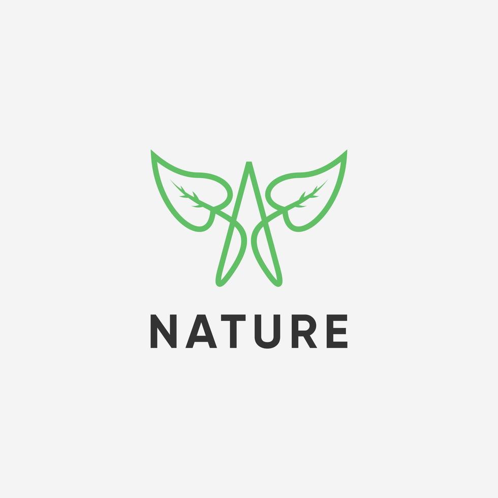 lettera un' natura logo design vettore