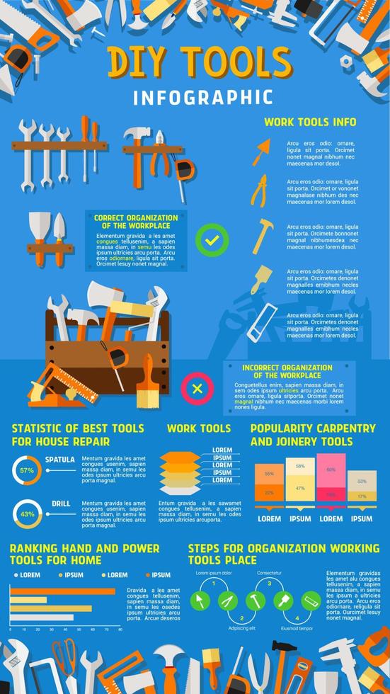 casa riparazione e Fai da te opera utensili vettore Infografica