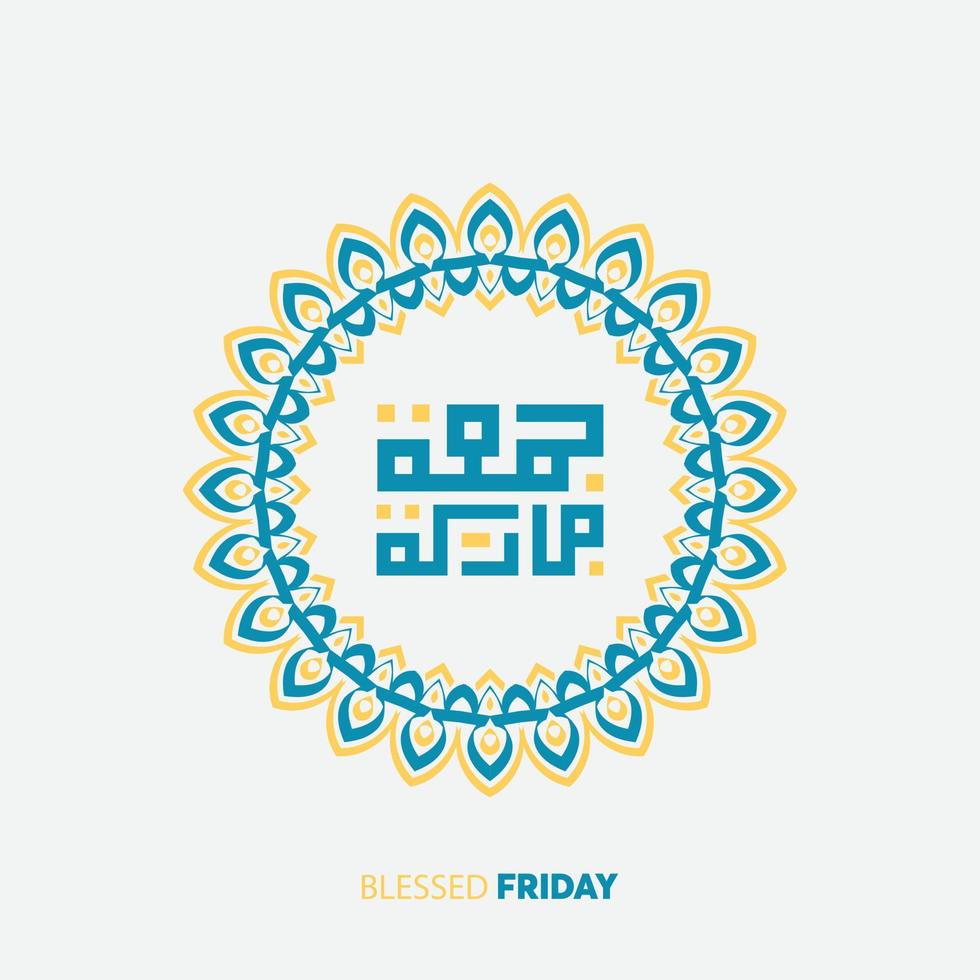 Arabo calligrafia jumaa mubaraka . saluto carta di il fine settimana a il musulmano mondo, tradotto Maggio esso essere un' benedetto Venerdì vettore