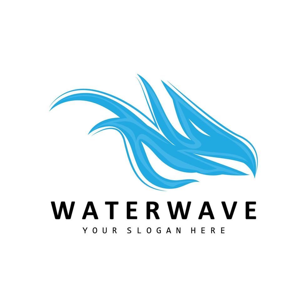 acqua onda logo, terra elemento vettore, acqua Ali logo design stile, marca icona, etichetta vettore