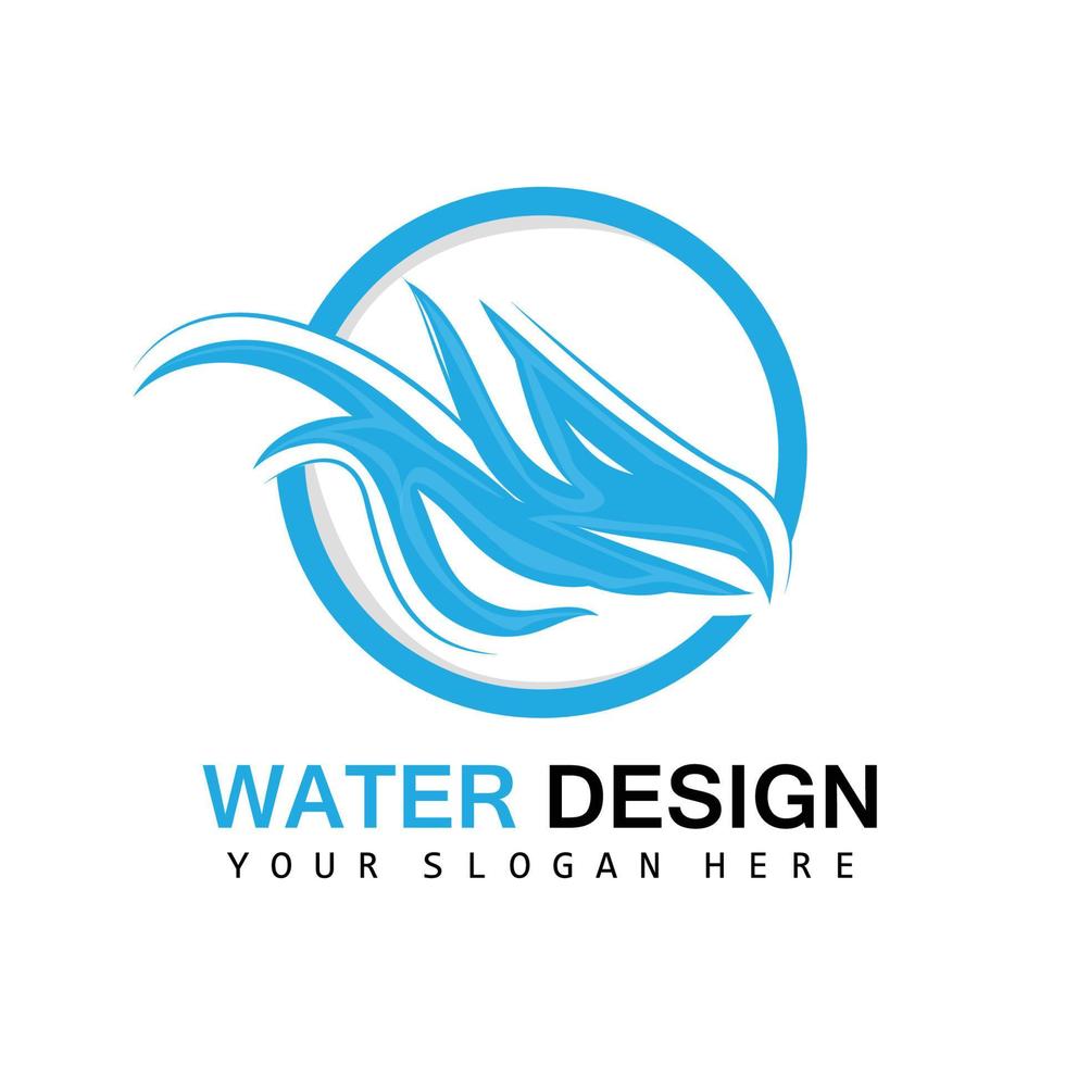 acqua onda logo, terra elemento vettore, acqua Ali logo design stile, marca icona, etichetta vettore