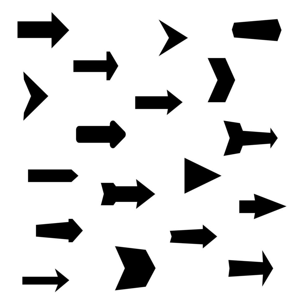 impostato di nero vario frecce. vettore illustrazione