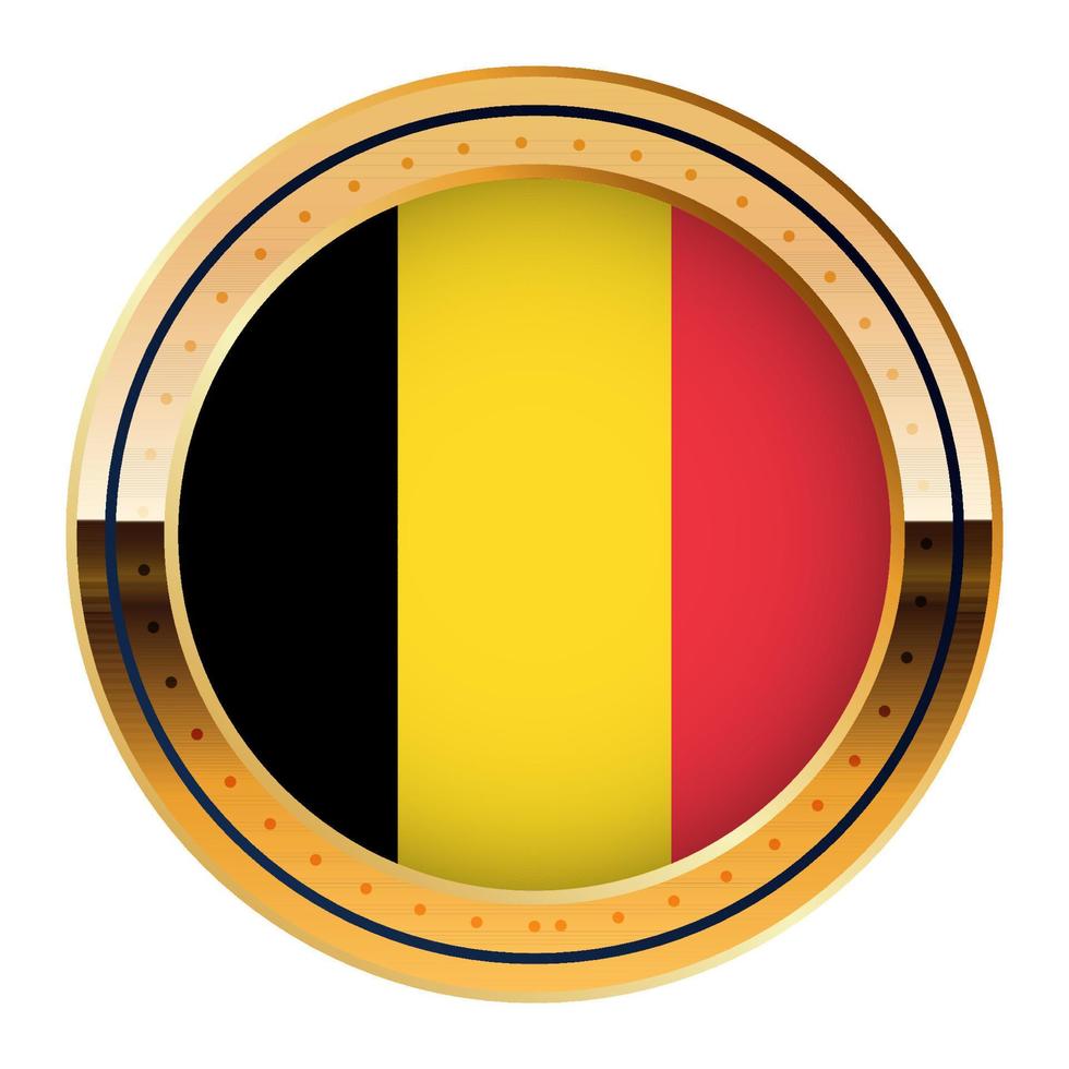 Belgio bandiera emblema, oro medaglia modello, mondo tazza bandiera, inferiore terzo icona vettore