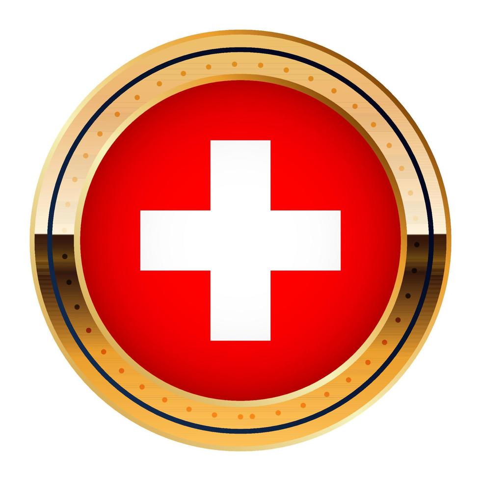 svizzero bandiera emblema, oro medaglia modello, mondo tazza bandiera, inferiore terzo icona vettore