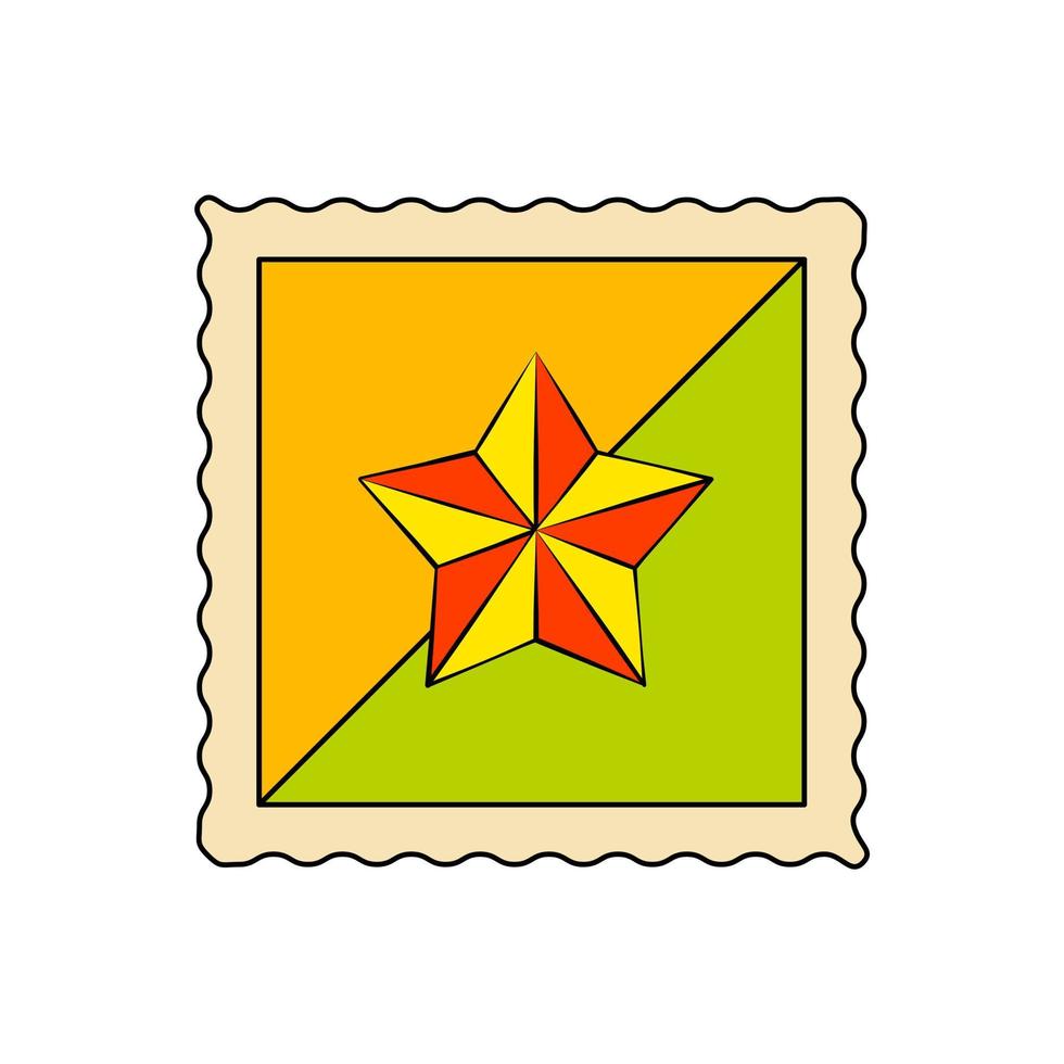 Natale inviare francobollo con stella decorativo elemento nel retrò stile vettore