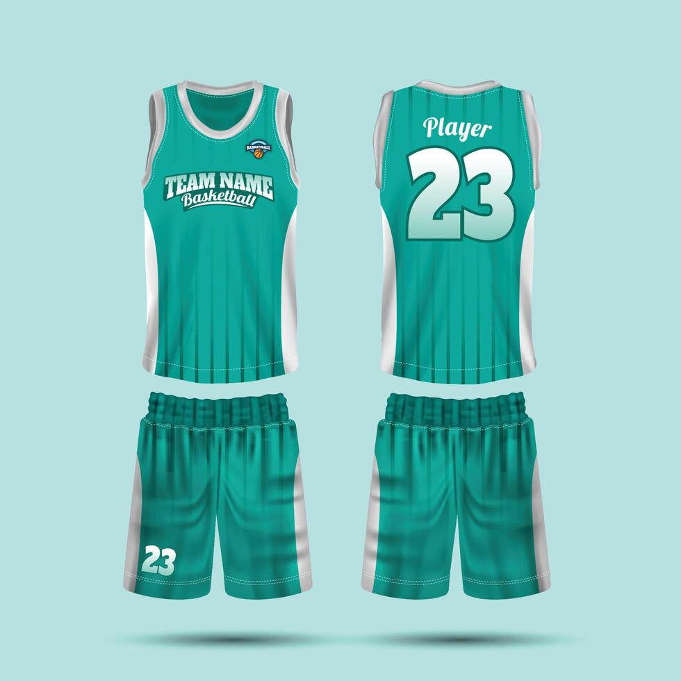 realistico pallacanestro maglia modello vettore