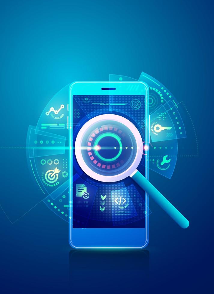 SEO mobile applicazione vettore