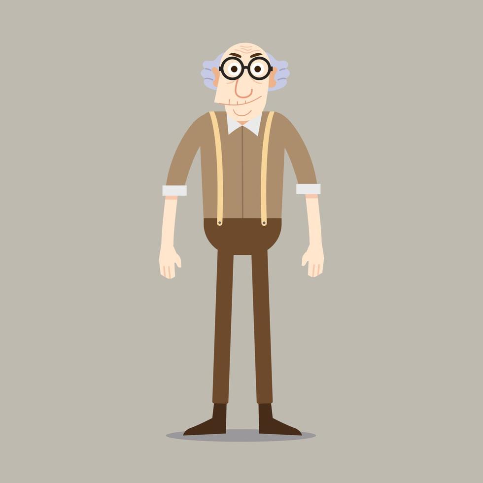 vecchio uomo personaggio design vettore con isolato sfondo.adulto umano piatto stile