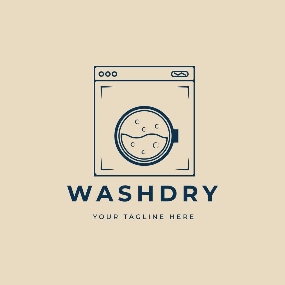 lavare asciutto minimalista logo vettore illustrazione design