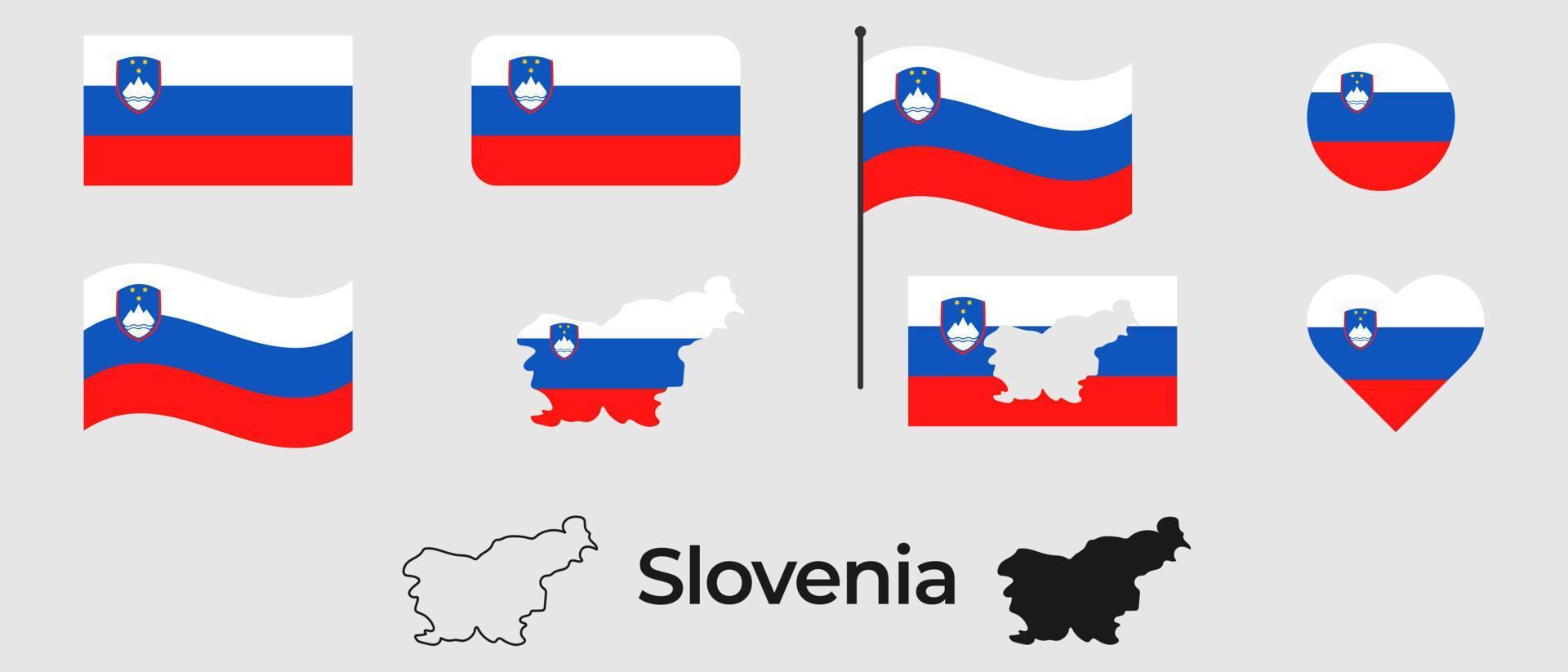 bandiera di slovenia. silhouette di slovenia. nazionale simbolo. vettore