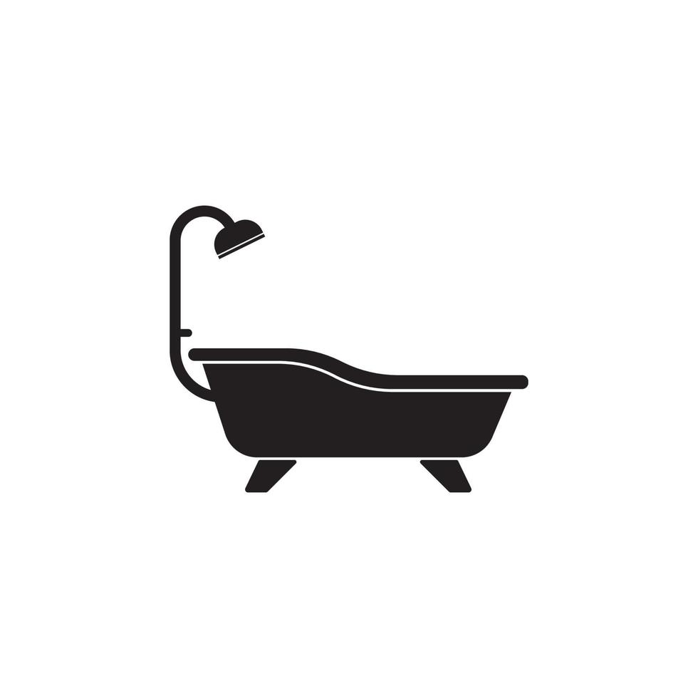 vasca da bagno icona logo vettore