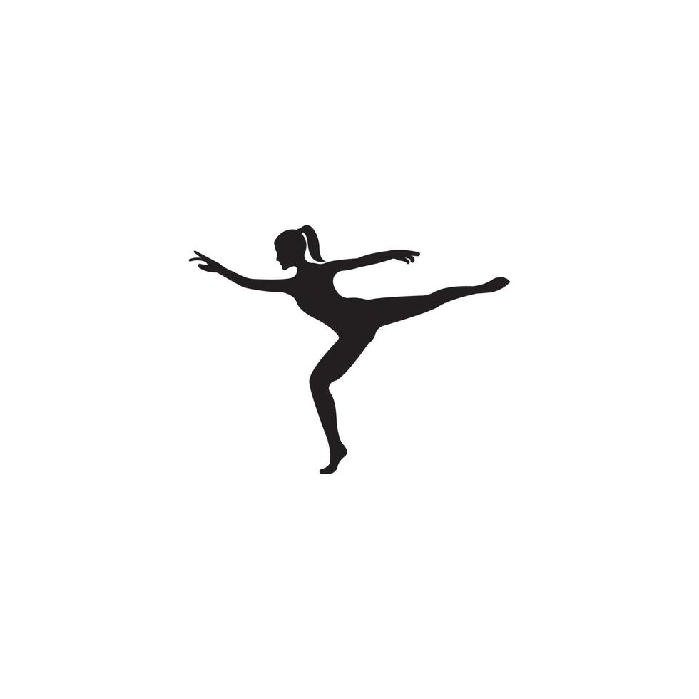 ragazza danza balletto logo vettore illustrazione logo