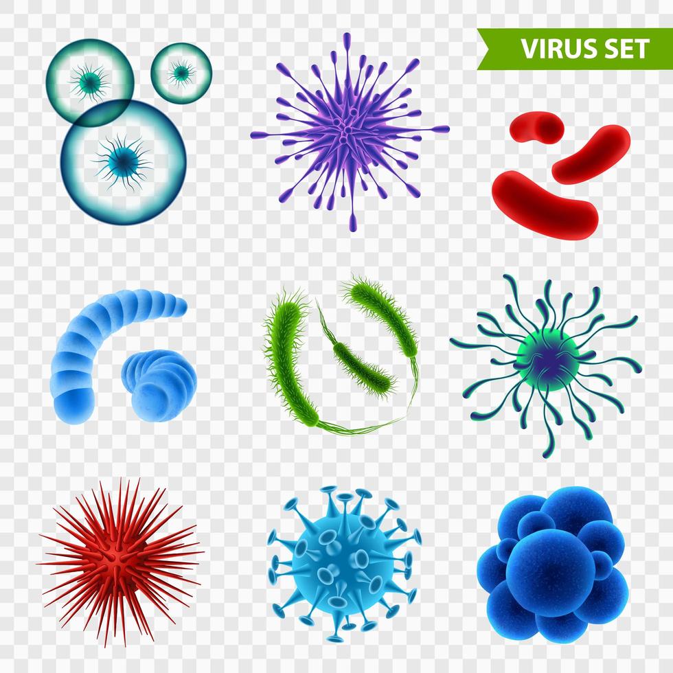 set di virus realistico vettore