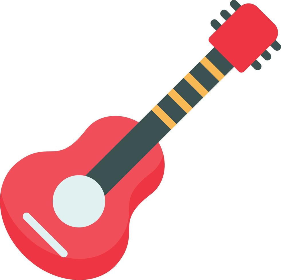 icona piatta della chitarra vettore
