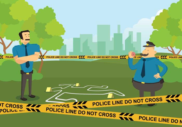 Linea di polizia gratuita nell'illustrazione della scena del crimine vettore