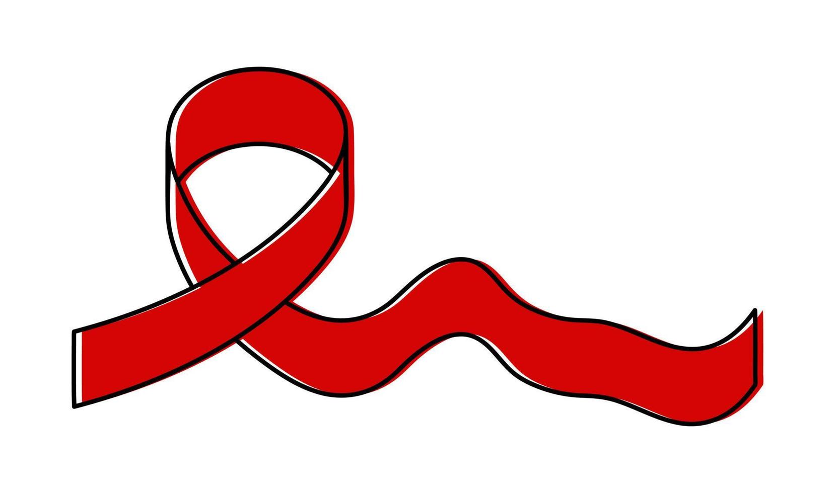 rosso nastro mondo AIDS giorno simbolo vettore illustrazione