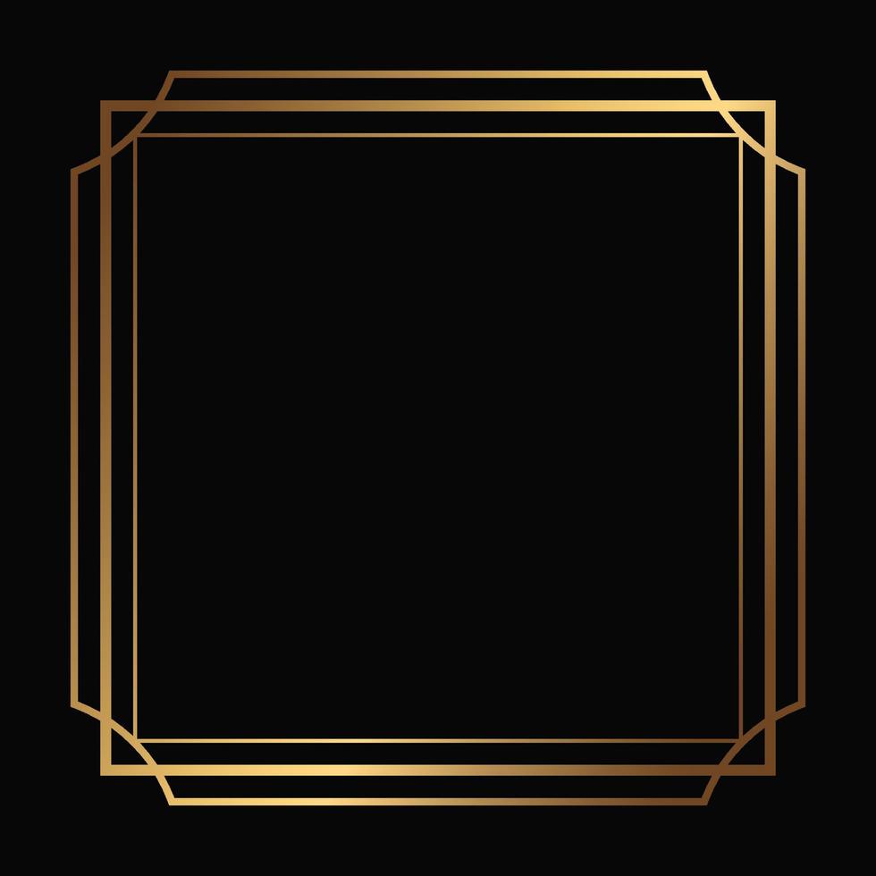 vettore d'oro telaio su il nero sfondo. isolato arte deco modello con copia spazio