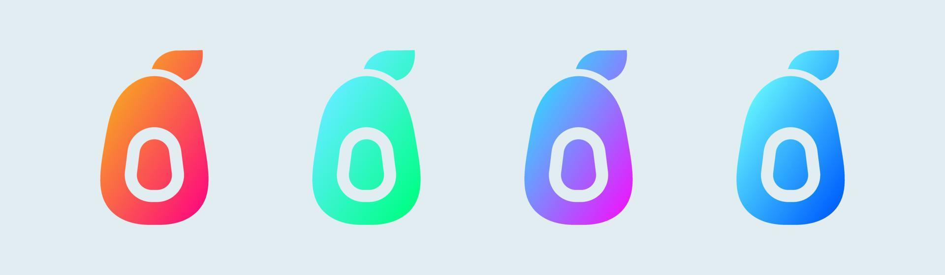 avocado solido icona nel pendenza colori. frutta vettore illustrazione.