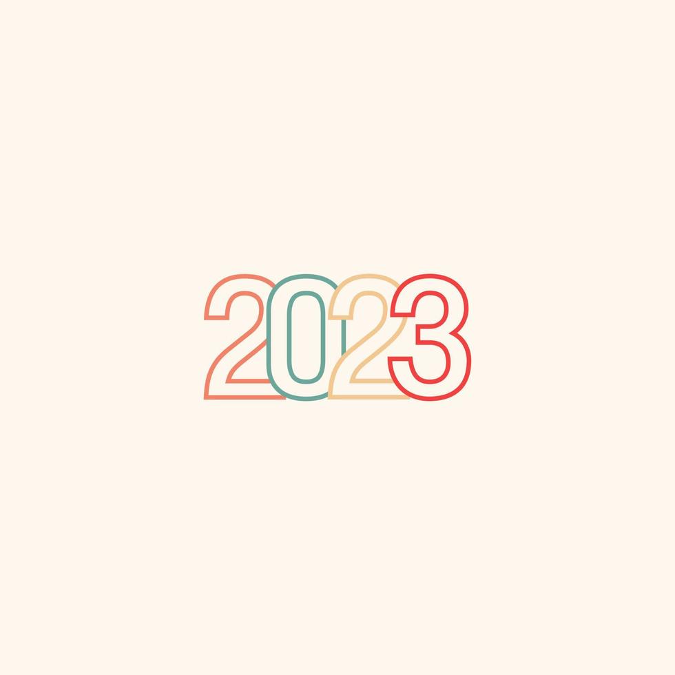 contento nuovo anno di 2023. vettore vacanza illustrazione con 2023 logotipo design.