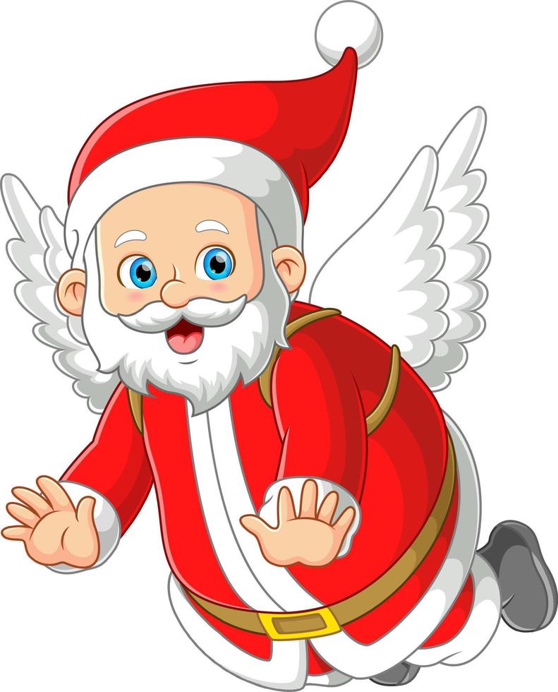 Santa Claus volante con utilizzando Ali costume vettore