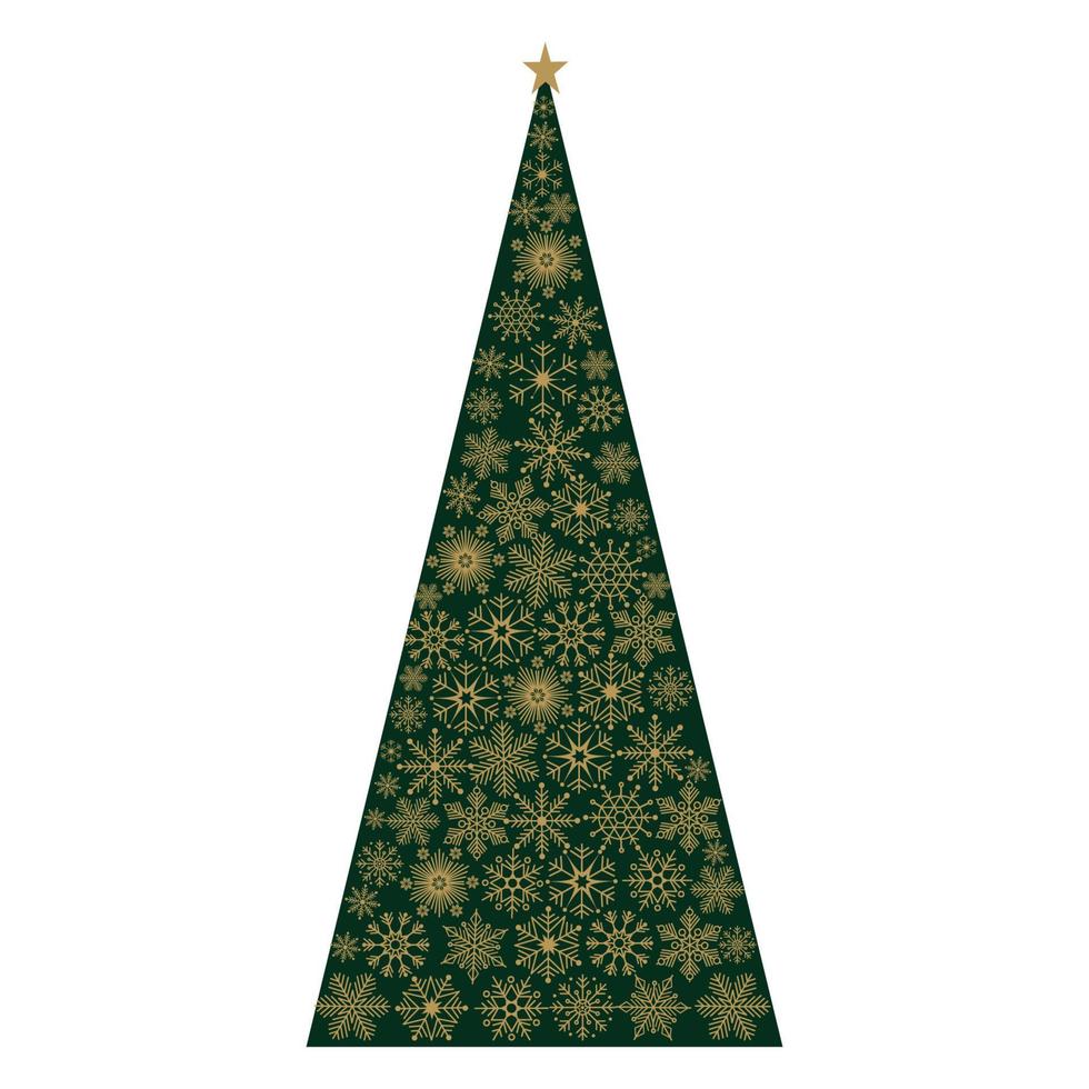illustrazione di un' Natale albero. Natale albero fatto di fiocchi di neve. vettore illustrazione su un' bianca sfondo