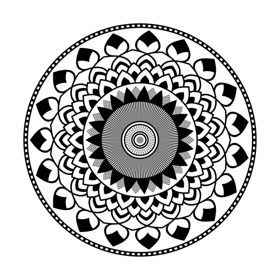 mandala, mandala modello stampino scarabocchi, il giro ornamento modelli per henné, mehndi, tatuaggio, colorazione libro pagina vettore