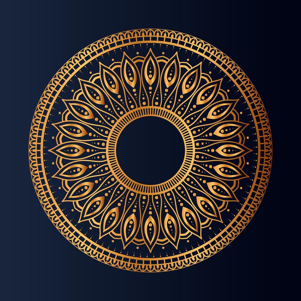 lusso oro floreale mandala arabesco modello per Stampa, manifesto, coperchio, opuscolo, volantino, orientale stile ornamentale il giro pizzo ornamento vettore