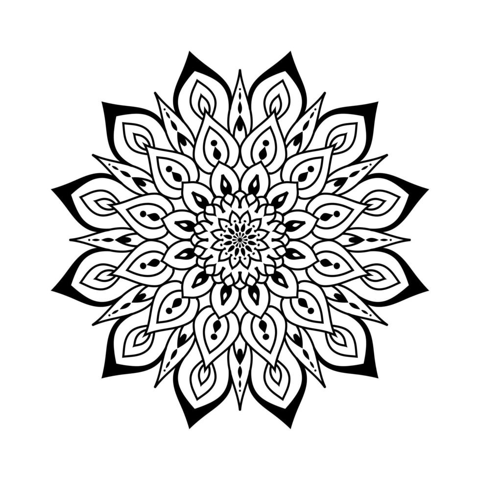 mandala, mandala modello stampino scarabocchi, il giro ornamento modelli per henné, mehndi, tatuaggio, colorazione libro pagina vettore