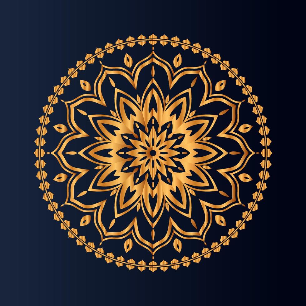 lusso oro floreale mandala arabesco modello per Stampa, manifesto, coperchio, opuscolo, volantino, orientale stile ornamentale il giro pizzo ornamento vettore