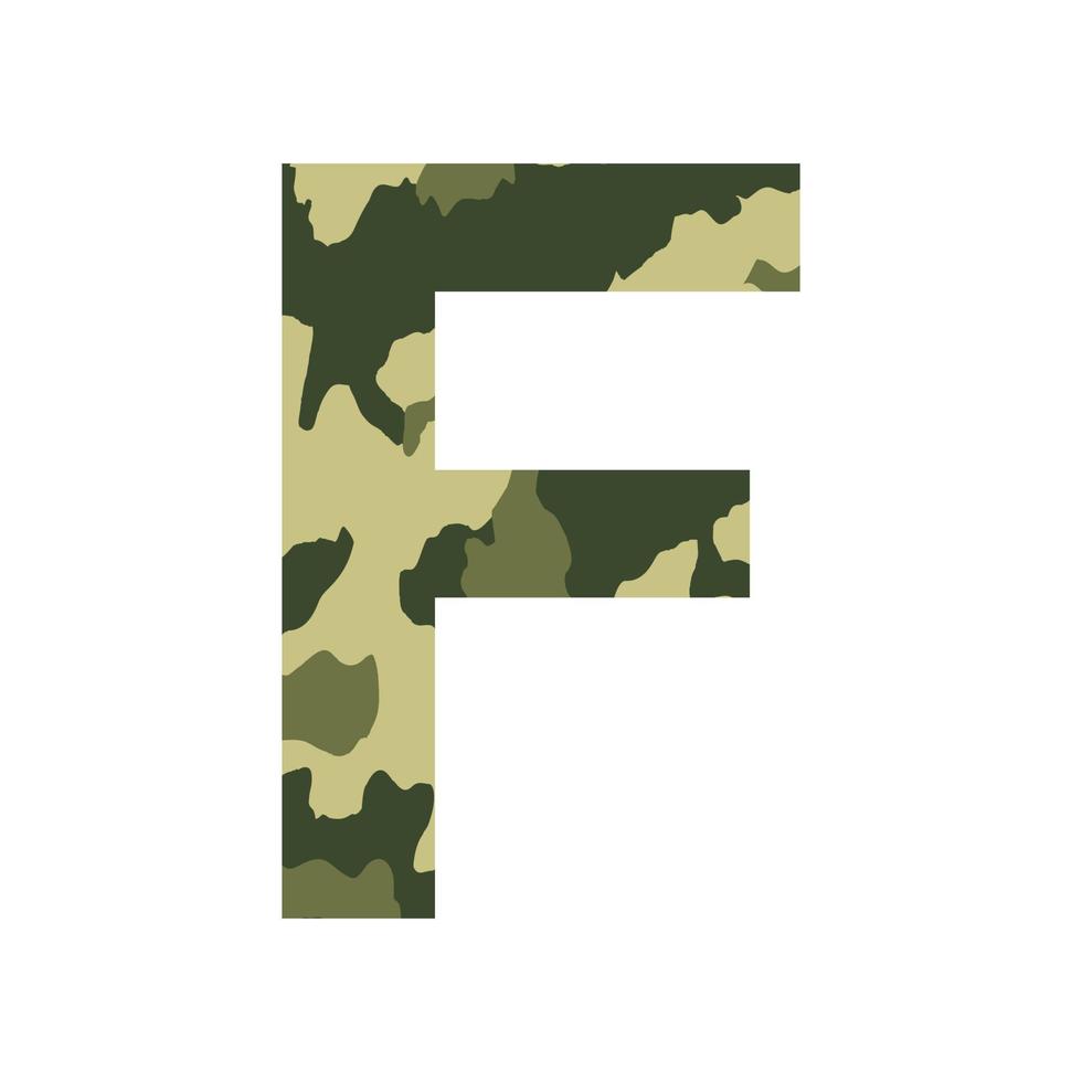 inglese alfabeto lettera f, cachi stile isolato su bianca sfondo - vettore