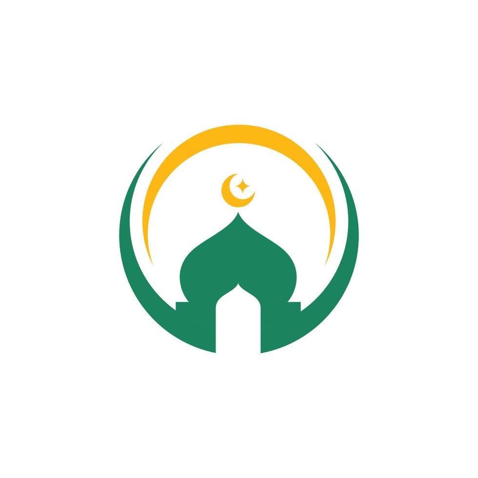 islamico moschea logo vettore modello