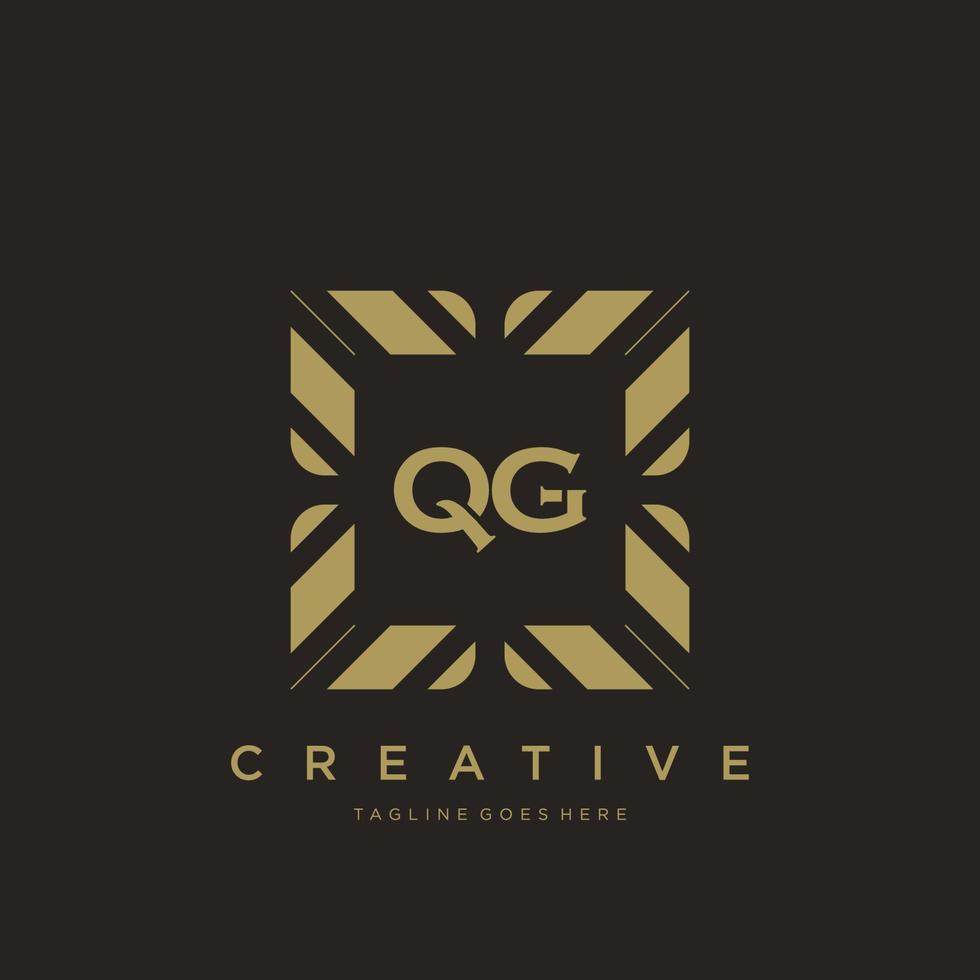 qg iniziale lettera lusso ornamento monogramma logo modello vettore