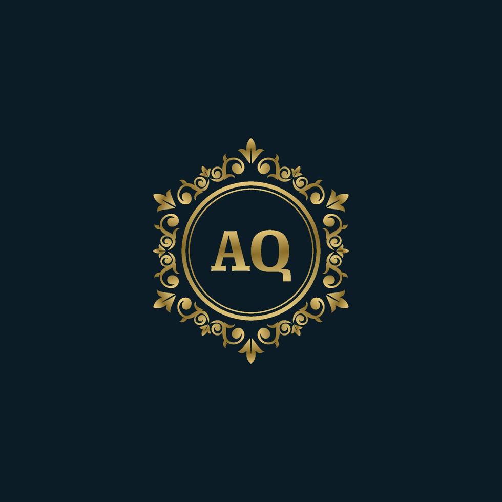 lettera aq logo con lusso oro modello. eleganza logo vettore modello.